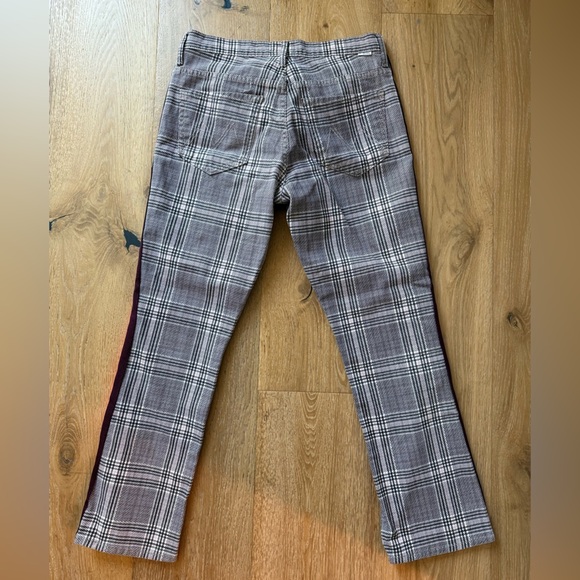 MOTHER The Insider Ankle Pants Size 28 Plaid Plum - Picture 11 of 12